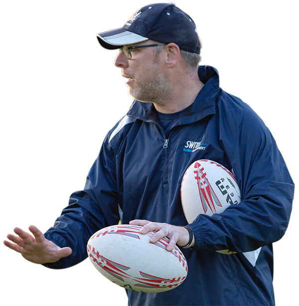 Switch Rugby Director and Head Coach Matt Sheppard on the field